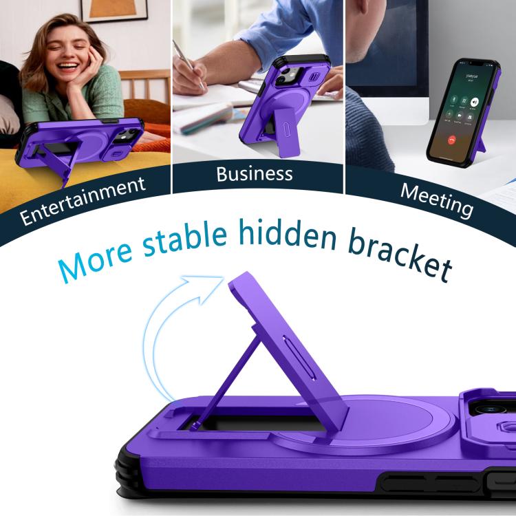 For iPhone 13 mini / 12 mini Sliding Camshield MagSafe Holder Phone Case
