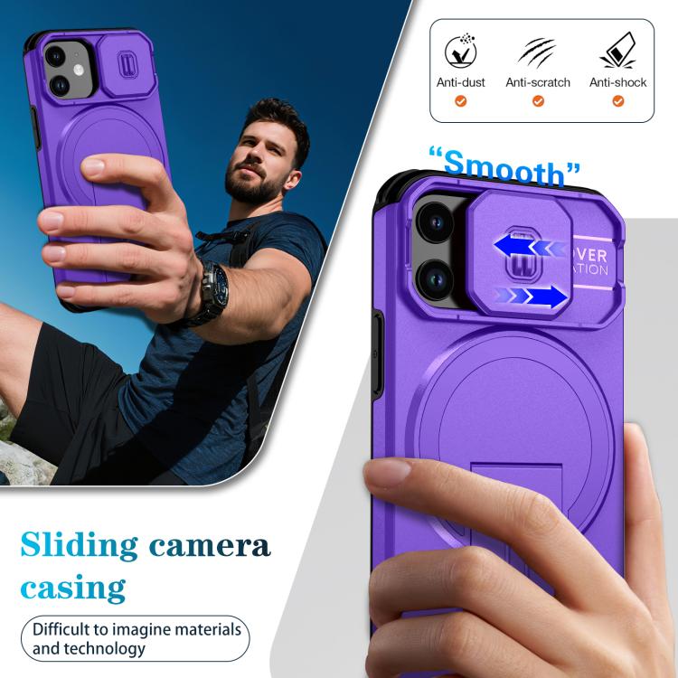 For iPhone 13 mini / 12 mini Sliding Camshield MagSafe Holder Phone Case