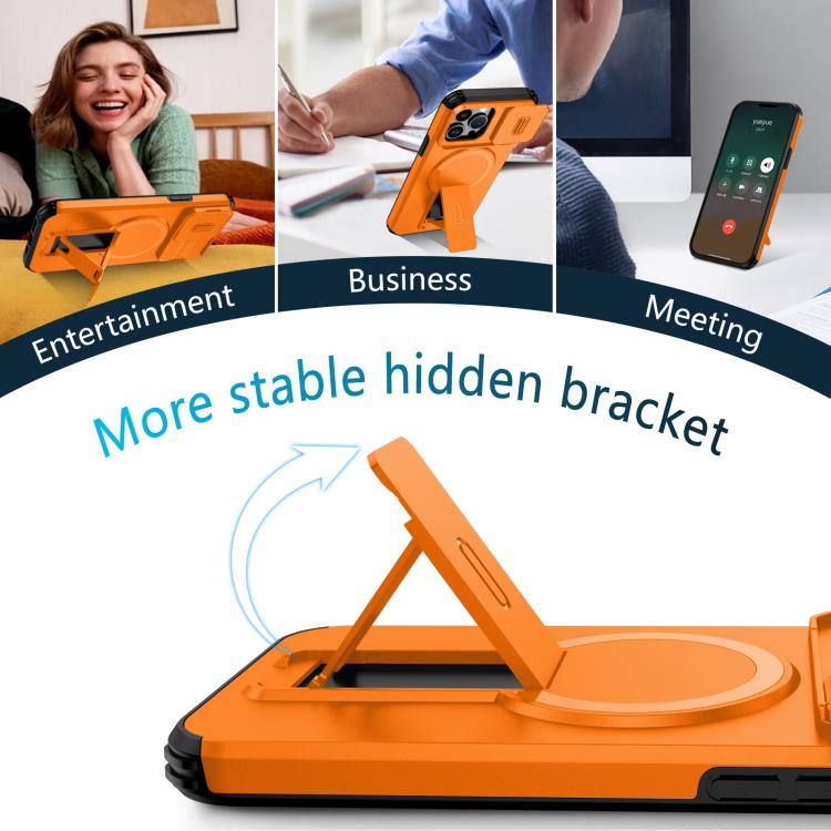 For iPhone 13 Pro Max Sliding Camshield MagSafe Holder Phone Case