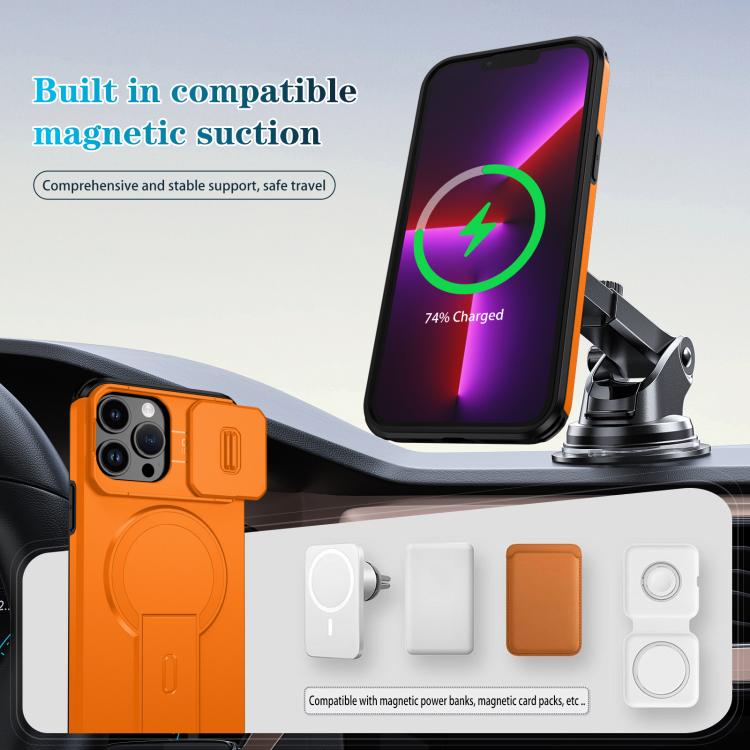 For iPhone 13 Pro Max Sliding Camshield MagSafe Holder Phone Case