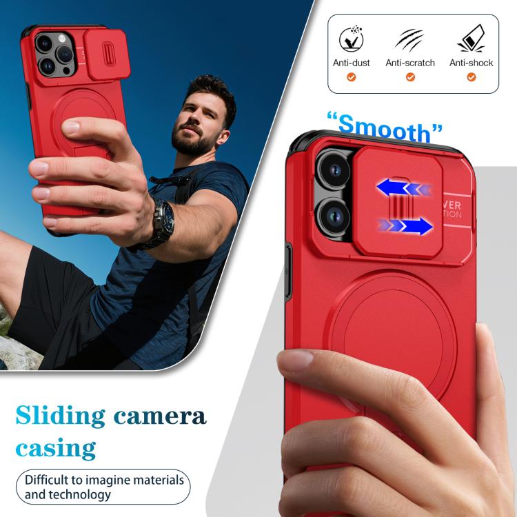 For iPhone 13 Pro Max Sliding Camshield MagSafe Holder Phone Case