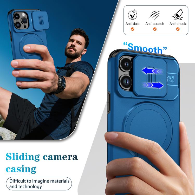 For iPhone 13 Pro Max Sliding Camshield MagSafe Holder Phone Case