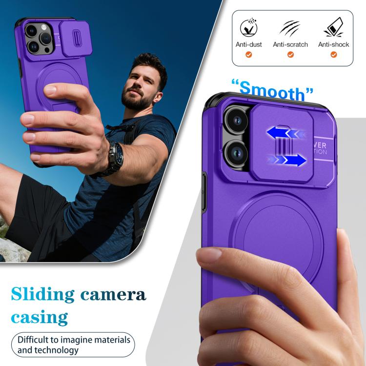 For iPhone 13 Pro Max Sliding Camshield MagSafe Holder Phone Case