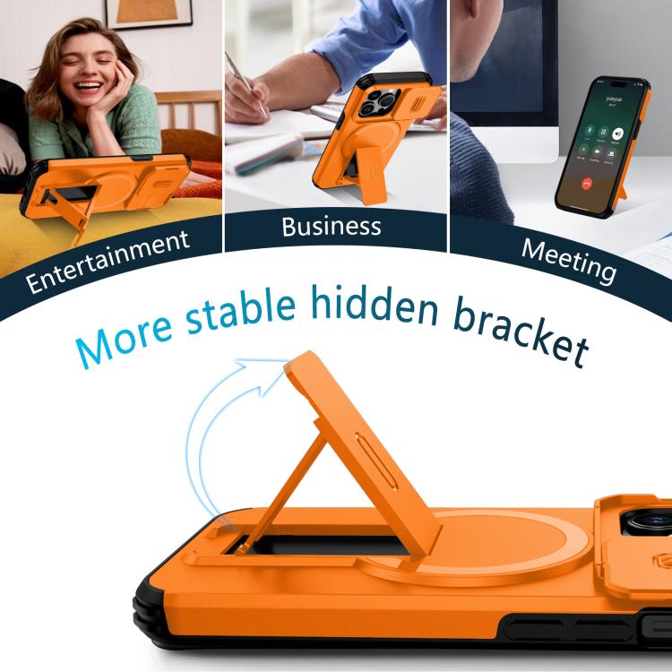 For iPhone 13 Pro Sliding Camshield MagSafe Holder Phone Case