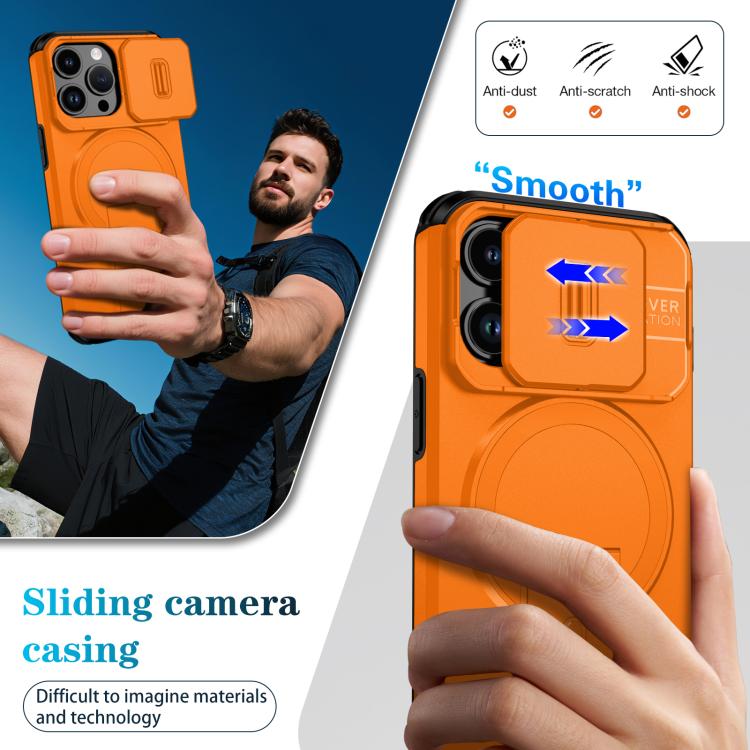 For iPhone 13 Pro Sliding Camshield MagSafe Holder Phone Case