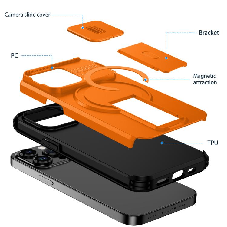 For iPhone 13 Pro Sliding Camshield MagSafe Holder Phone Case