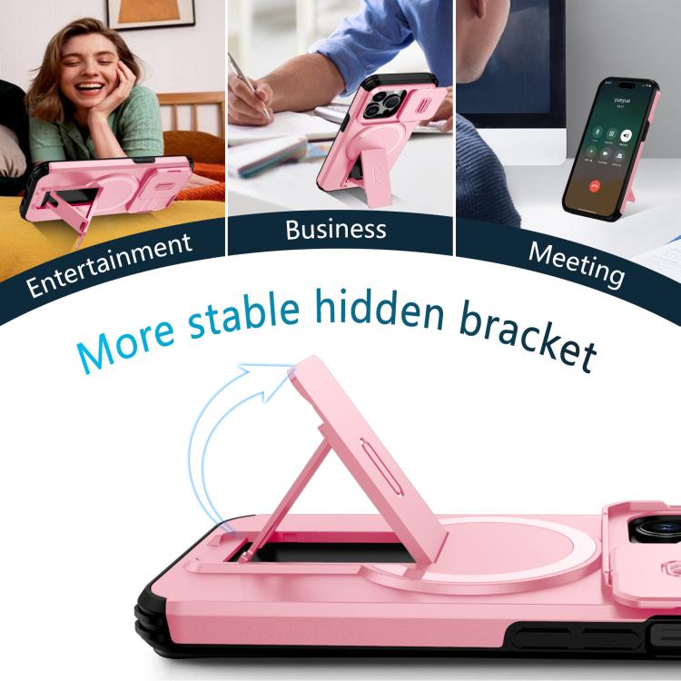 For iPhone 13 Pro Sliding Camshield MagSafe Holder Phone Case