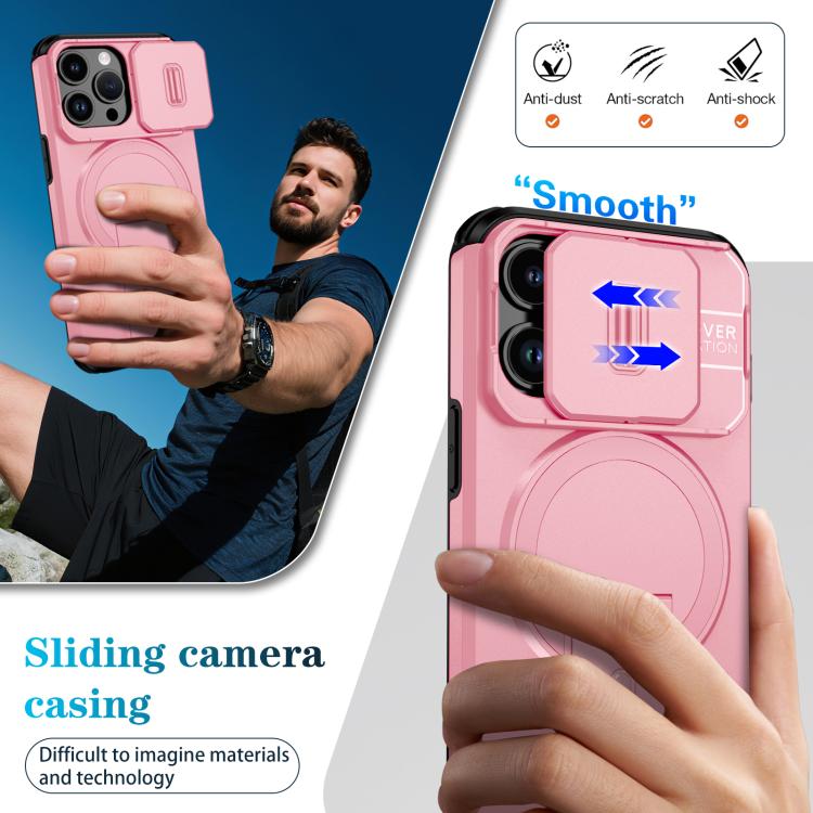 For iPhone 13 Pro Sliding Camshield MagSafe Holder Phone Case