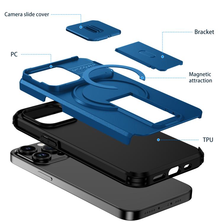 For iPhone 13 Pro Sliding Camshield MagSafe Holder Phone Case