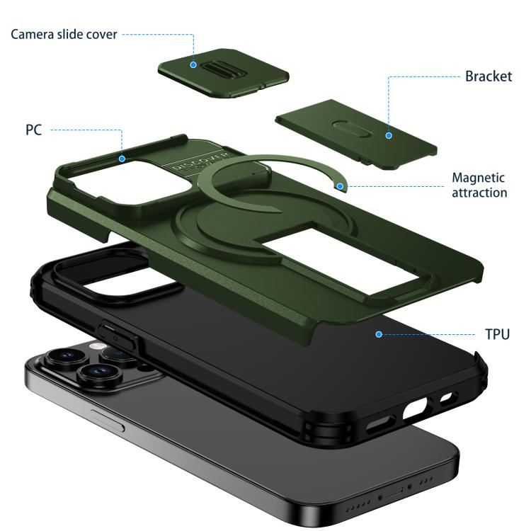 For iPhone 13 Pro Sliding Camshield MagSafe Holder Phone Case