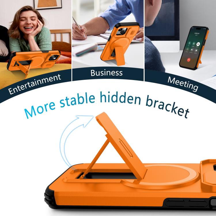 For iPhone 14 / 13 Sliding Camshield MagSafe Holder Phone Case