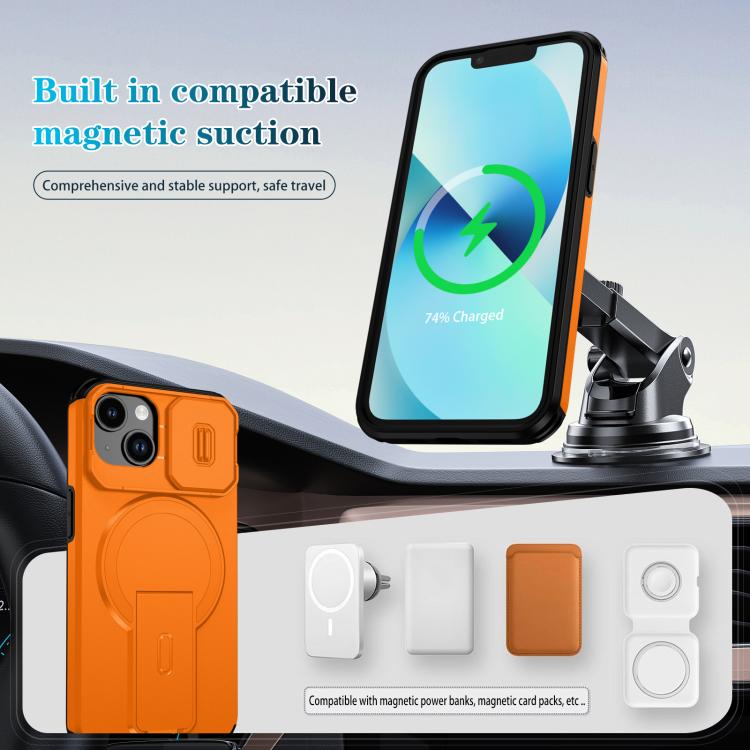 For iPhone 14 / 13 Sliding Camshield MagSafe Holder Phone Case