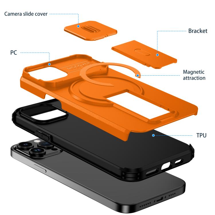 For iPhone 14 / 13 Sliding Camshield MagSafe Holder Phone Case
