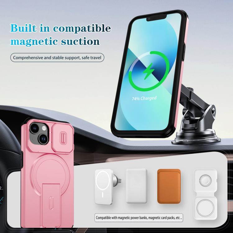 For iPhone 14 / 13 Sliding Camshield MagSafe Holder Phone Case