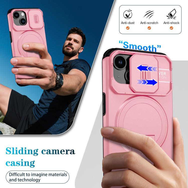 For iPhone 14 / 13 Sliding Camshield MagSafe Holder Phone Case