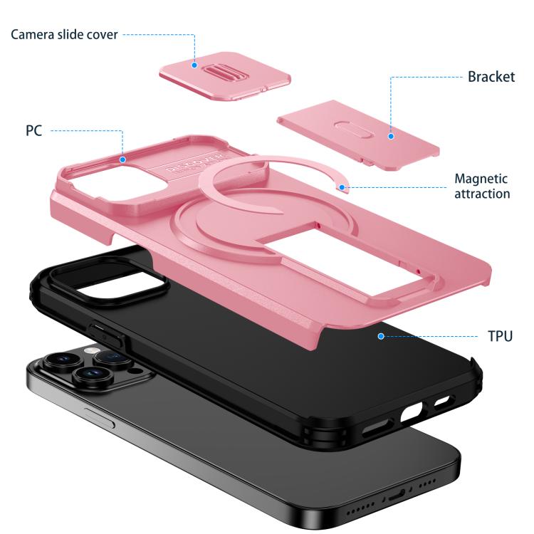 For iPhone 14 / 13 Sliding Camshield MagSafe Holder Phone Case