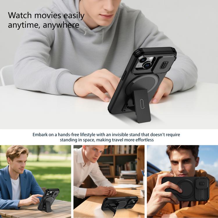 For iPhone 14 / 13 Sliding Camshield MagSafe Holder Phone Case