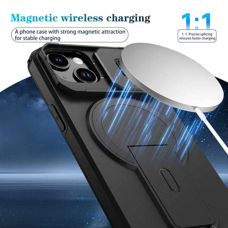 For iPhone 14 / 13 Sliding Camshield MagSafe Holder Phone Case