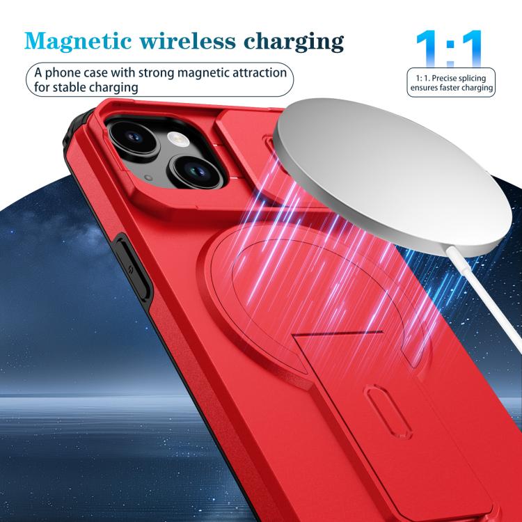 For iPhone 14 / 13 Sliding Camshield MagSafe Holder Phone Case