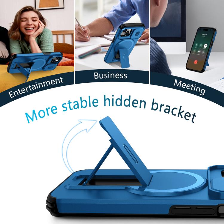 For iPhone 14 / 13 Sliding Camshield MagSafe Holder Phone Case