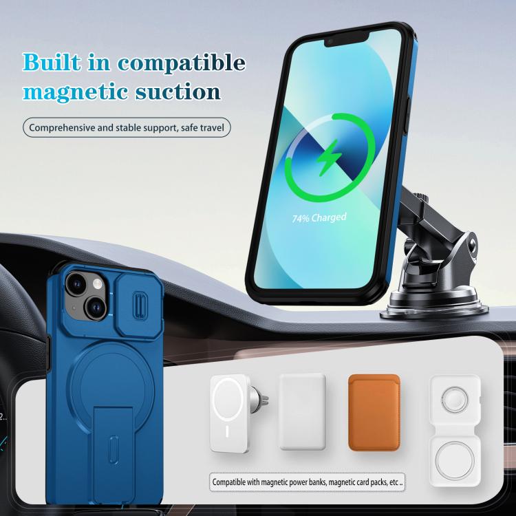 For iPhone 14 / 13 Sliding Camshield MagSafe Holder Phone Case