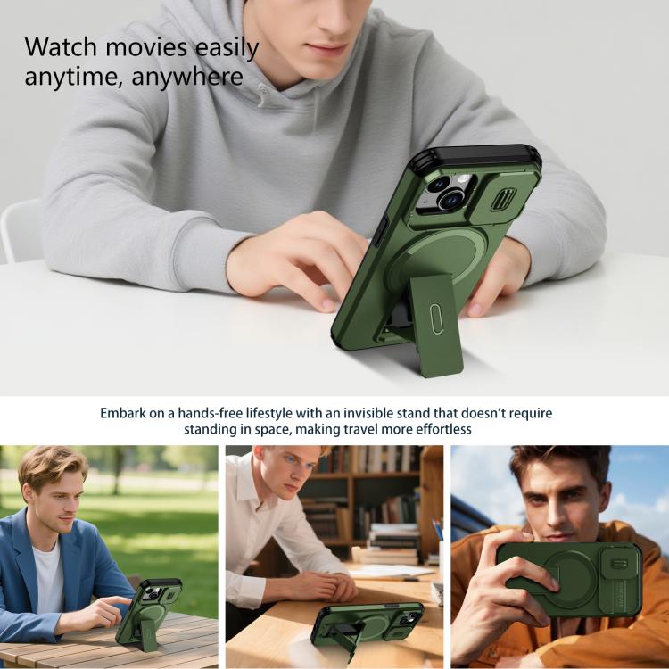 For iPhone 14 / 13 Sliding Camshield MagSafe Holder Phone Case