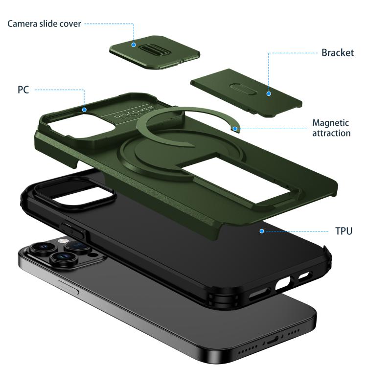 For iPhone 14 / 13 Sliding Camshield MagSafe Holder Phone Case