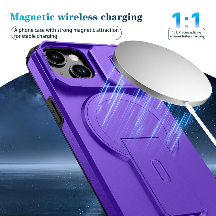 For iPhone 14 / 13 Sliding Camshield MagSafe Holder Phone Case