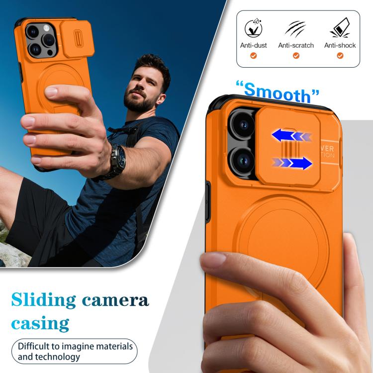 For iPhone 14 Pro Max Sliding Camshield MagSafe Holder Phone Case