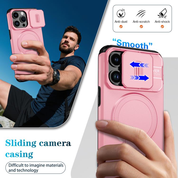 For iPhone 14 Pro Max Sliding Camshield MagSafe Holder Phone Case