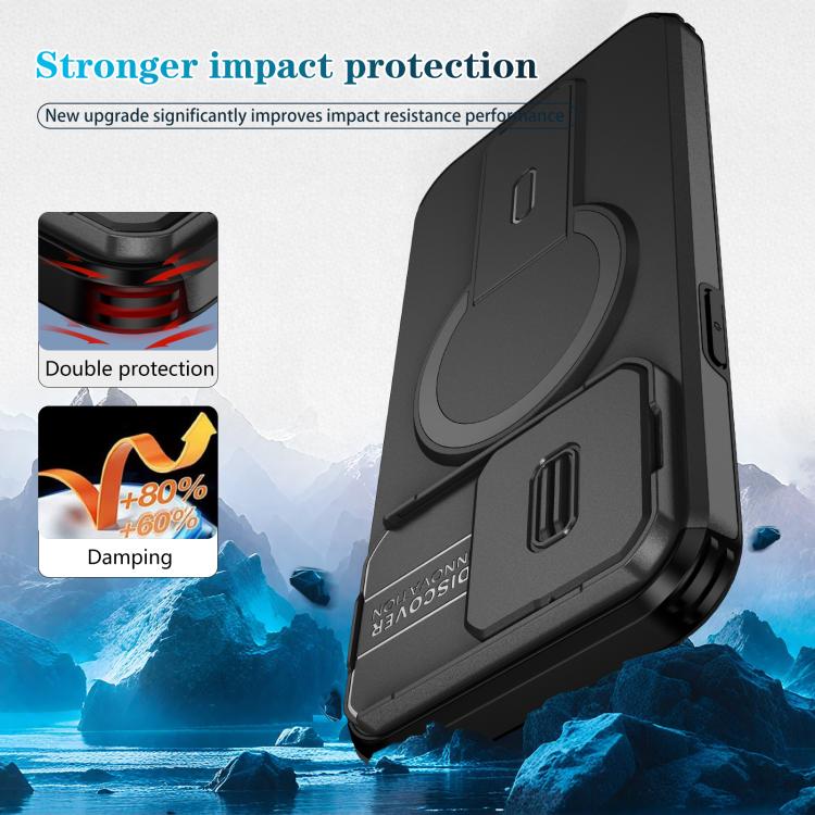 For iPhone 14 Pro Max Sliding Camshield MagSafe Holder Phone Case