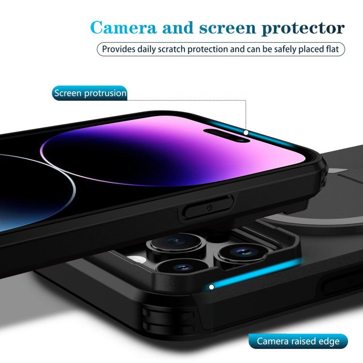 For iPhone 14 Pro Max Sliding Camshield MagSafe Holder Phone Case