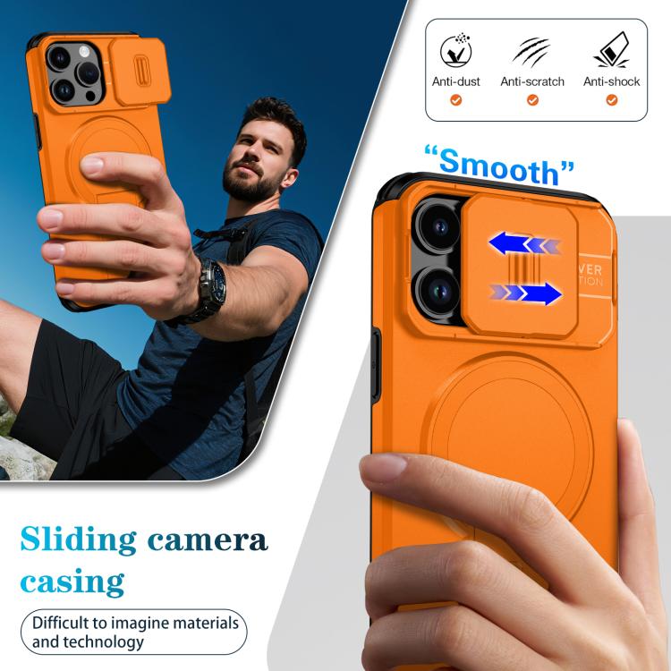 For iPhone 14 Pro Sliding Camshield MagSafe Holder Phone Case