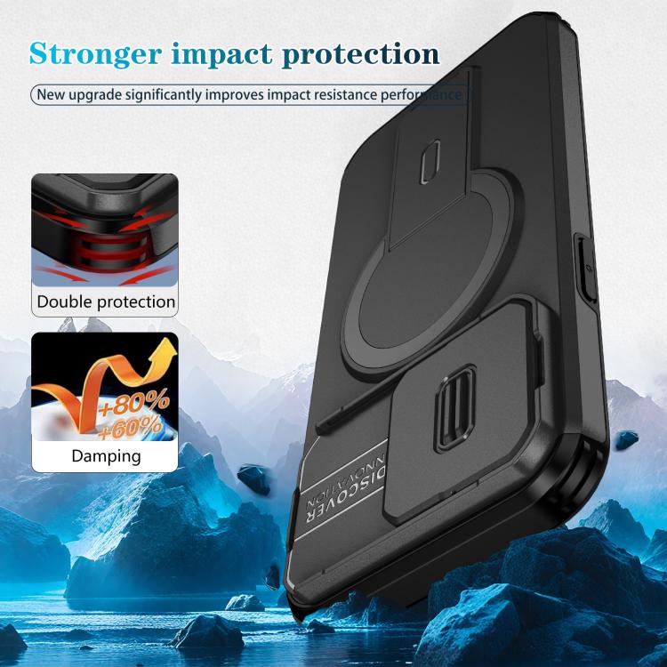 For iPhone 14 Pro Sliding Camshield MagSafe Holder Phone Case