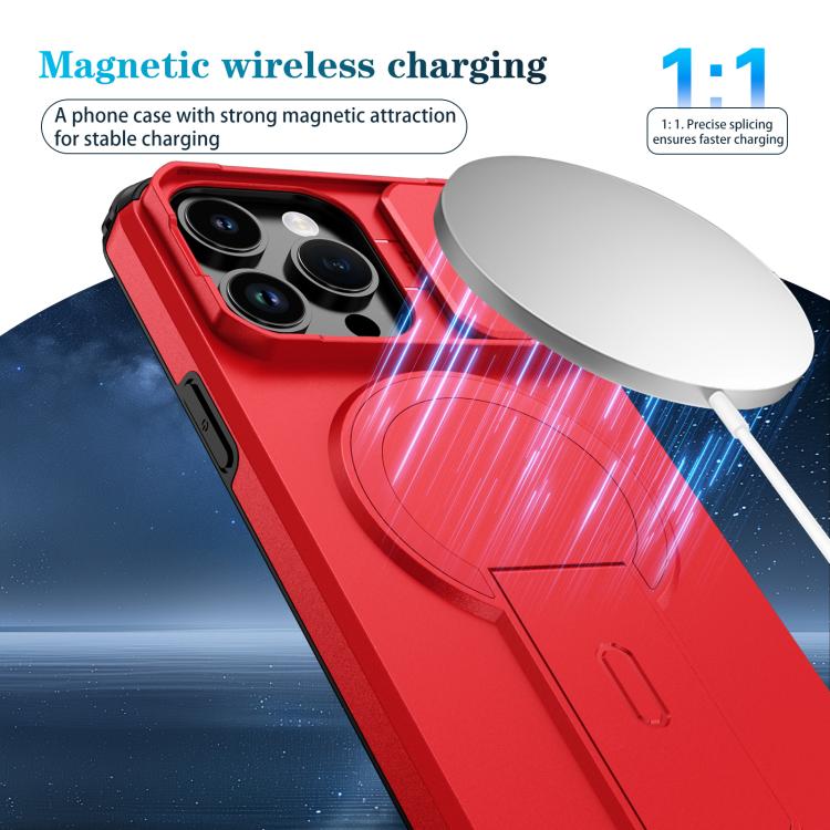 For iPhone 14 Pro Sliding Camshield MagSafe Holder Phone Case