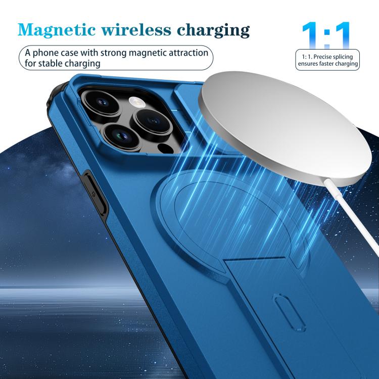 For iPhone 14 Pro Sliding Camshield MagSafe Holder Phone Case