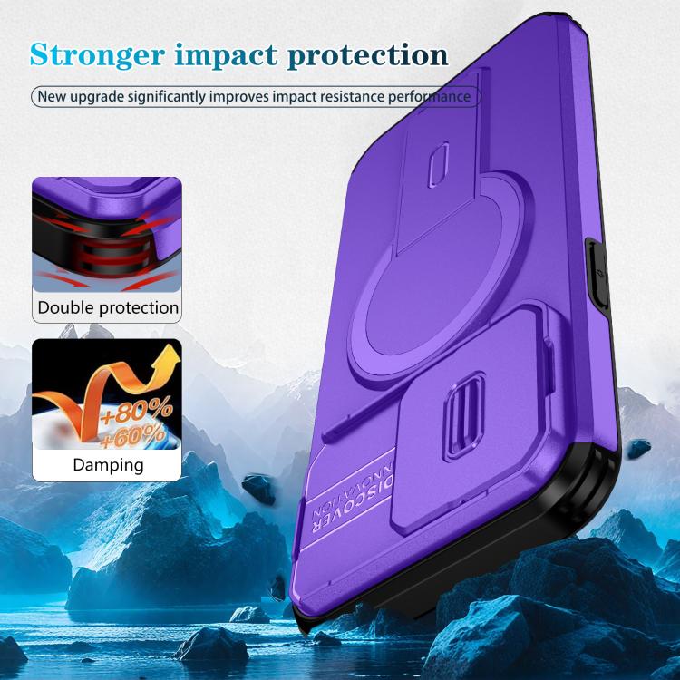 For iPhone 14 Pro Sliding Camshield MagSafe Holder Phone Case