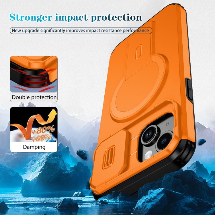 For iPhone 15 Plus / 14 Plus Sliding Camshield MagSafe Holder Phone Case