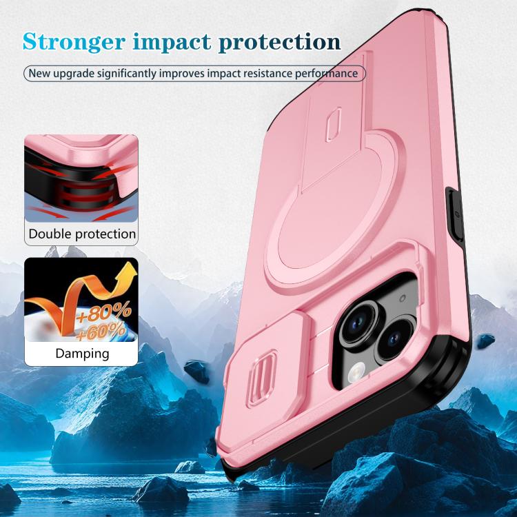 For iPhone 15 Plus / 14 Plus Sliding Camshield MagSafe Holder Phone Case