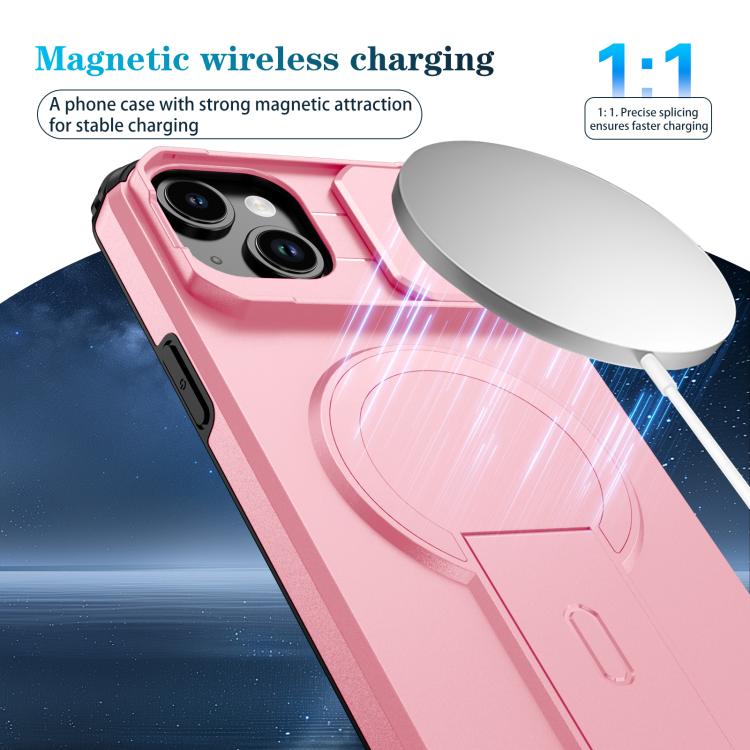For iPhone 15 Plus / 14 Plus Sliding Camshield MagSafe Holder Phone Case