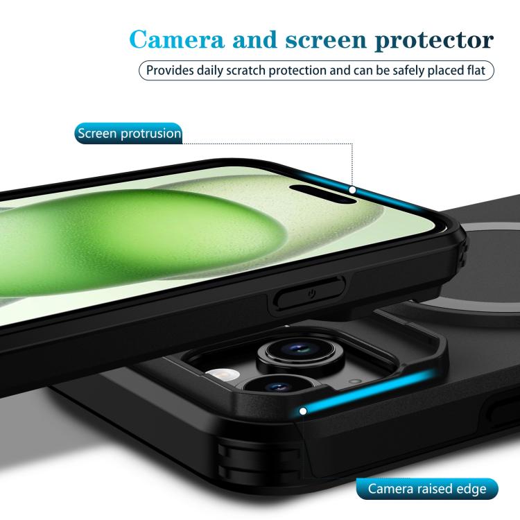 For iPhone 15 Plus / 14 Plus Sliding Camshield MagSafe Holder Phone Case