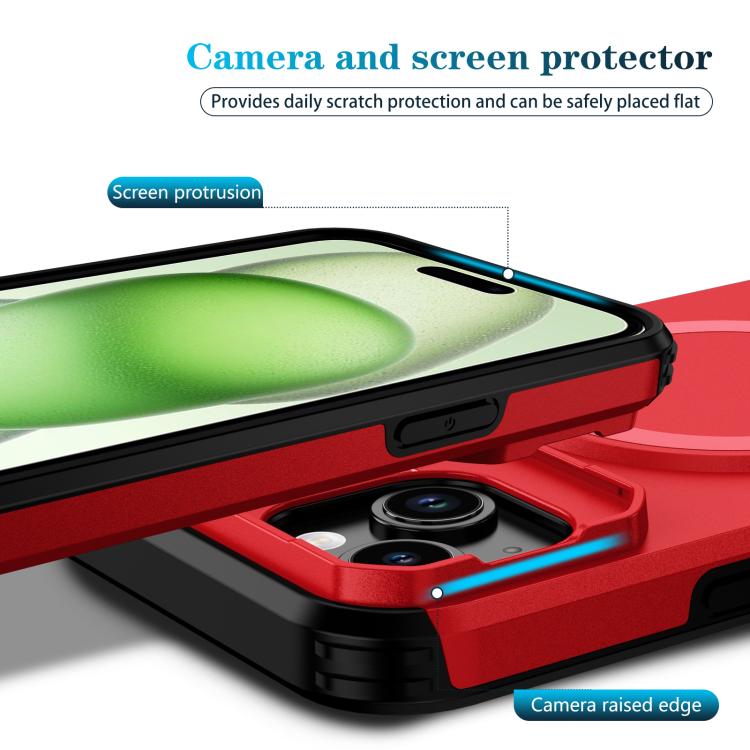 For iPhone 15 Plus / 14 Plus Sliding Camshield MagSafe Holder Phone Case