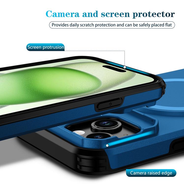 For iPhone 15 Plus / 14 Plus Sliding Camshield MagSafe Holder Phone Case