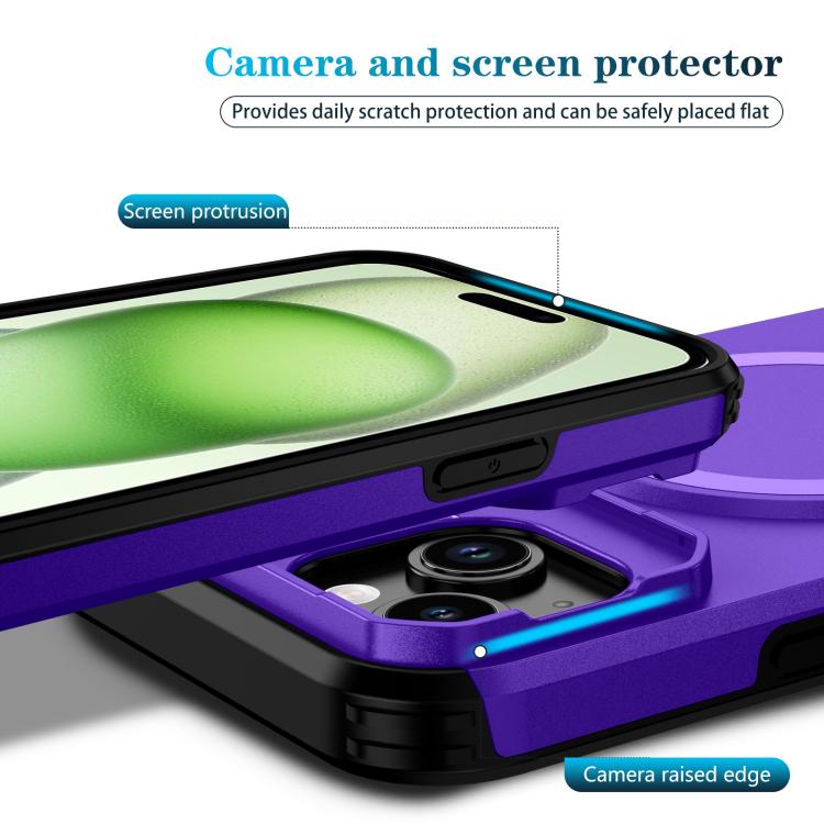 For iPhone 15 Plus / 14 Plus Sliding Camshield MagSafe Holder Phone Case
