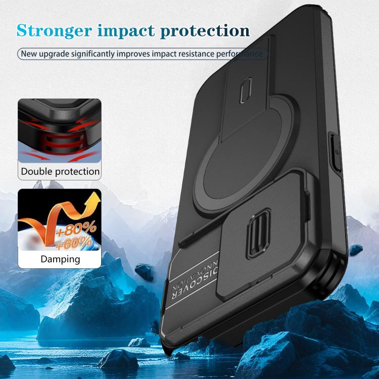 For iPhone 15 Pro Max Sliding Camshield MagSafe Holder Phone Case