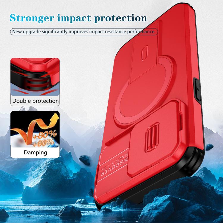 For iPhone 15 Pro Max Sliding Camshield MagSafe Holder Phone Case