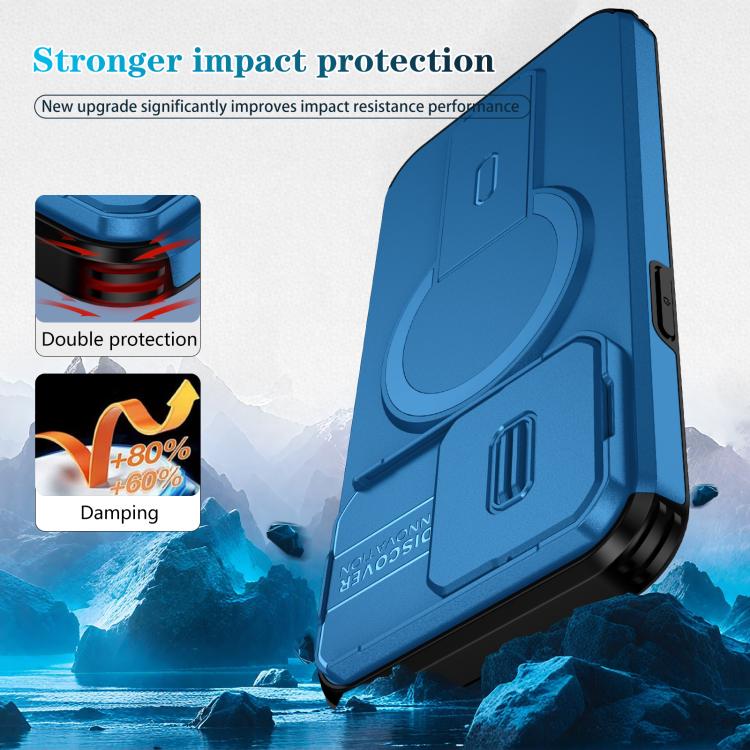 For iPhone 15 Pro Max Sliding Camshield MagSafe Holder Phone Case