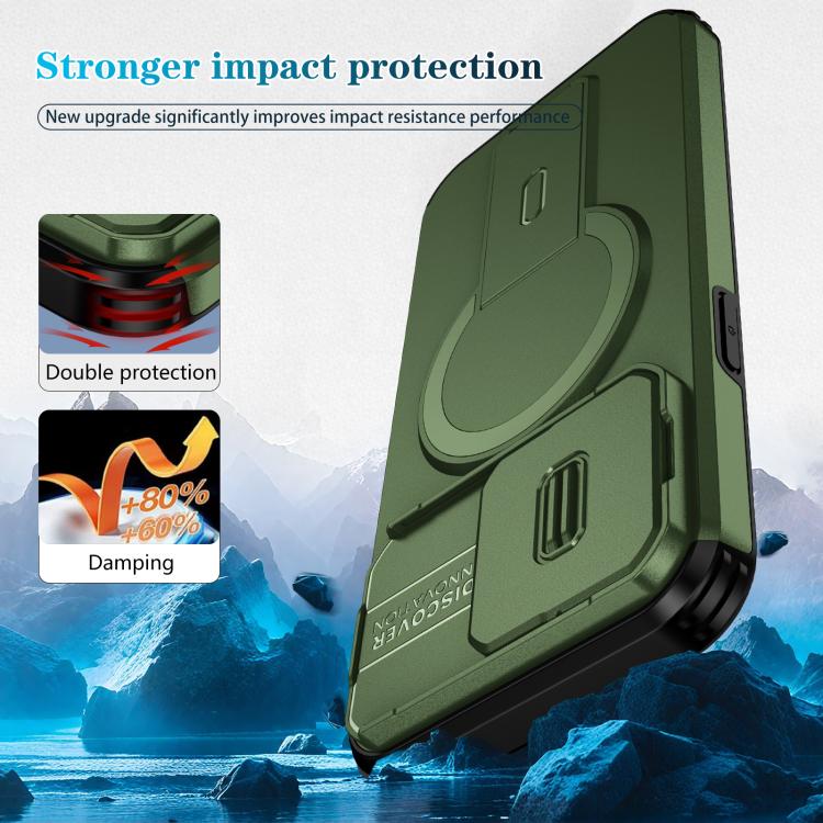 For iPhone 15 Pro Max Sliding Camshield MagSafe Holder Phone Case