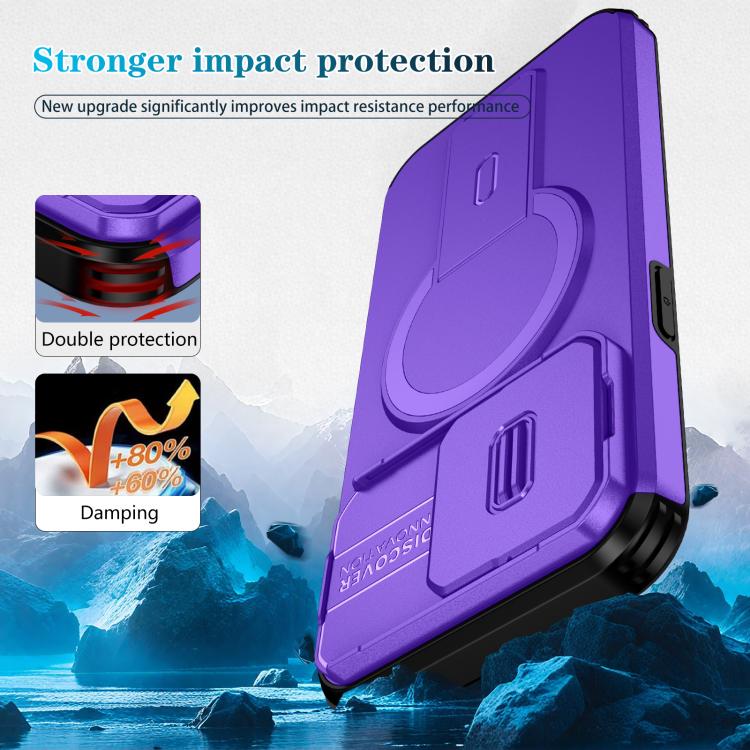 For iPhone 15 Pro Max Sliding Camshield MagSafe Holder Phone Case