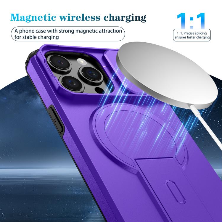 For iPhone 15 Pro Max Sliding Camshield MagSafe Holder Phone Case